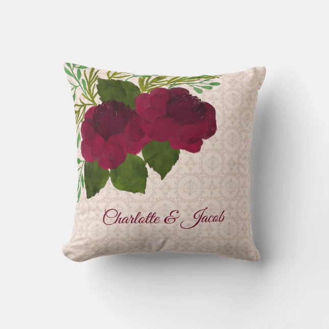 Coussin Roses rouges du Maron (Recto)