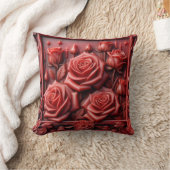 Coussin "Roses rouges en design de cire" (Couverture)