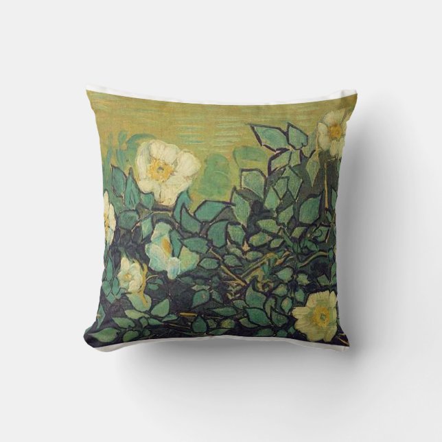 Coussin Roses sauvages, Vincent van Gogh. (Recto)