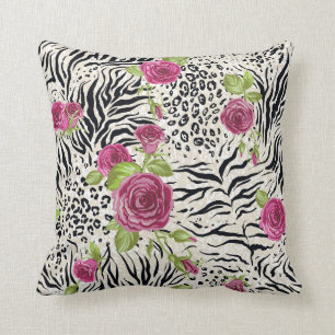 Coussin Roses sur le motif animal