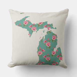 Coussin Roses vintages   Michigan Silhouette