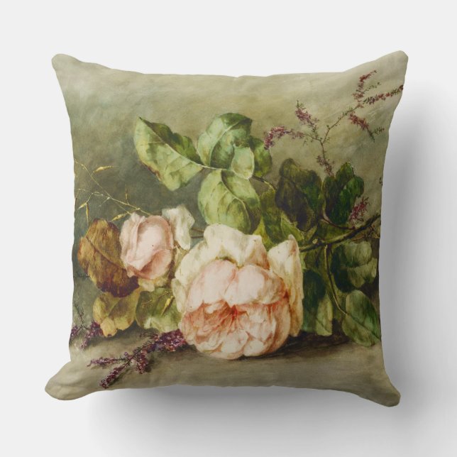Coussin Roses vintages par Margaretha Roosenboom (Recto)
