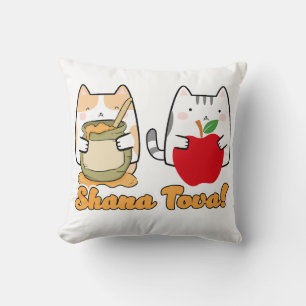 Coussin Rosh Hashanah kawaii Chats - Nouvel An juif