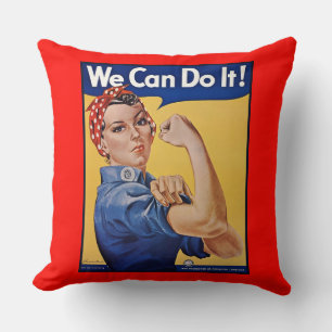 Coussin Rosie le Riveter : Une femme forte pour l'autonomi