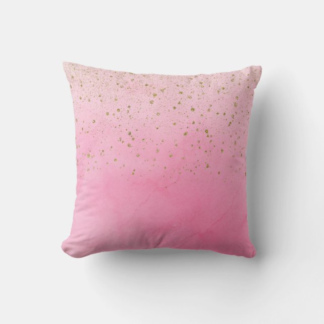 Coussin Rosy Rose rose & Parties scintillant or Glam Spark (Recto)