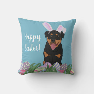 Coussin Rottweiler Bunny Pâques