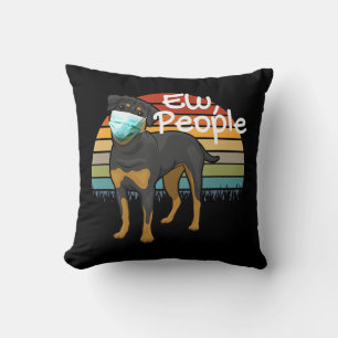Coussin Rotweiler Chiot avec Masque - Ew Personnes - Rottw