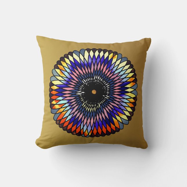 Coussin "Roue carreau de vitrail" (Recto)