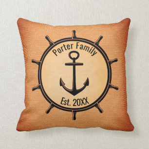 Coussin Roue De Navire Et Ancre