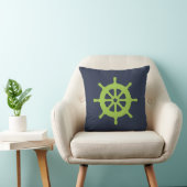 Coussin Roue de navire verte et bleue (Chaise)