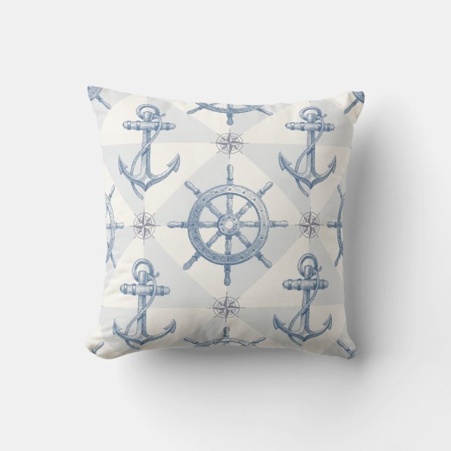 Coussin Roue nautique de bateaux de navigation d'Ancre (Recto)