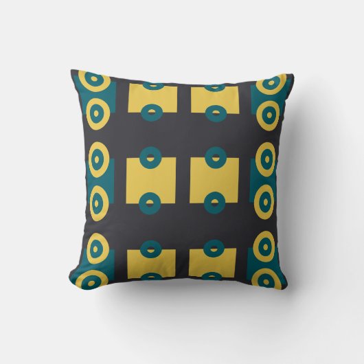 Coussin Roues de train simplifié foncé turquoise moderne (Recto)