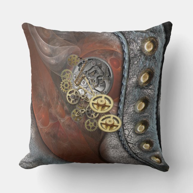 Coussin Roues du temps en cuir (Recto)
