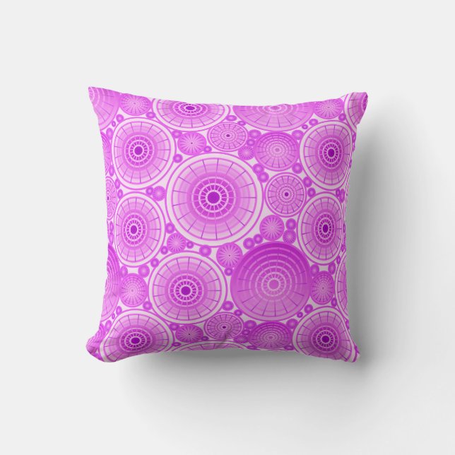 Coussin Roues imbriquées - lavande et violet (Recto)