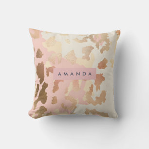 Coussin Rouge à joues personnalisé rose et imprimé léopard