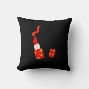 Coussin Rouge à lèvres à cœur design Pop Art