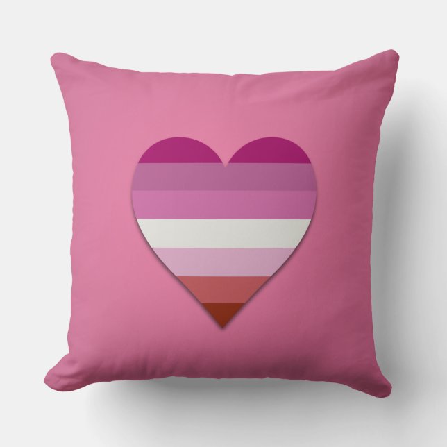 Coussin rouge à lèvres rose lesbienne orgueil design de co (Recto)