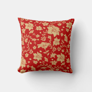 Coussin rouge avec accents or