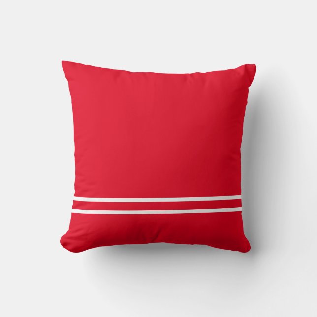 Coussin rouge avec lignes blanches (Recto)