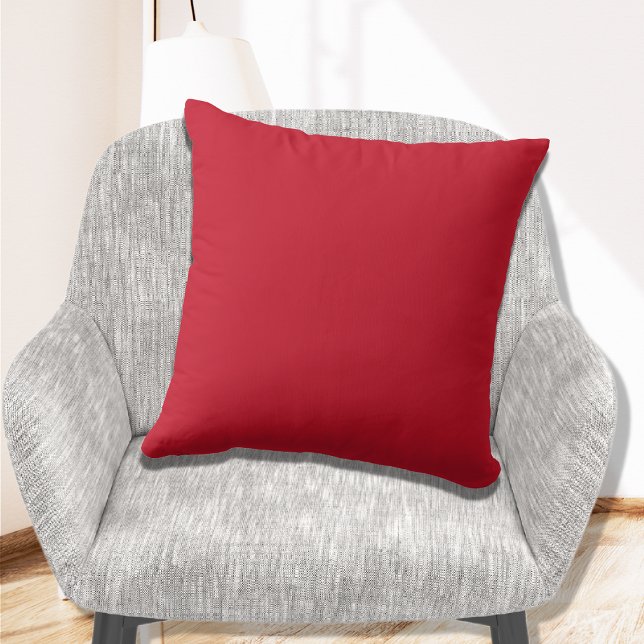 Coussin Rouge Baie de Noël Moderne Uni Couleur de Base (Créateur téléchargé)