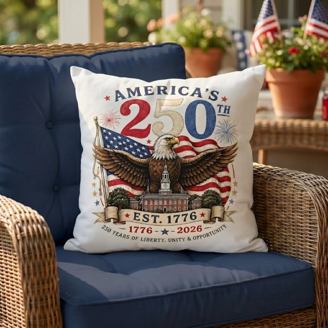 Coussin Rouge Blanc Bleu Quatre Juillet (Créateur téléchargé)
