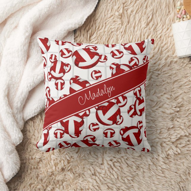 Coussin rouge blanc ceinturon couleurs volleyballs net acc (Couverture)