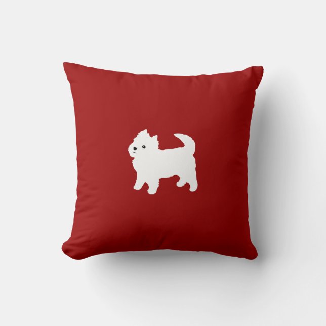 Coussin Rouge blanc des montagnes occidental mignon de (Recto)