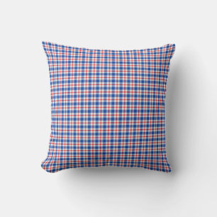 Coussin rouge blanc et bleu
