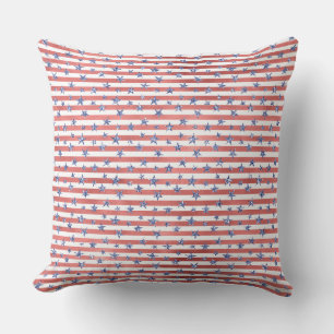 Coussin Rouge Blanc Parties scintillant Bleu Étoiles Rayur