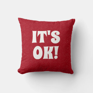 Coussin rouge blanc typographie cool drôle mignon rétro gr