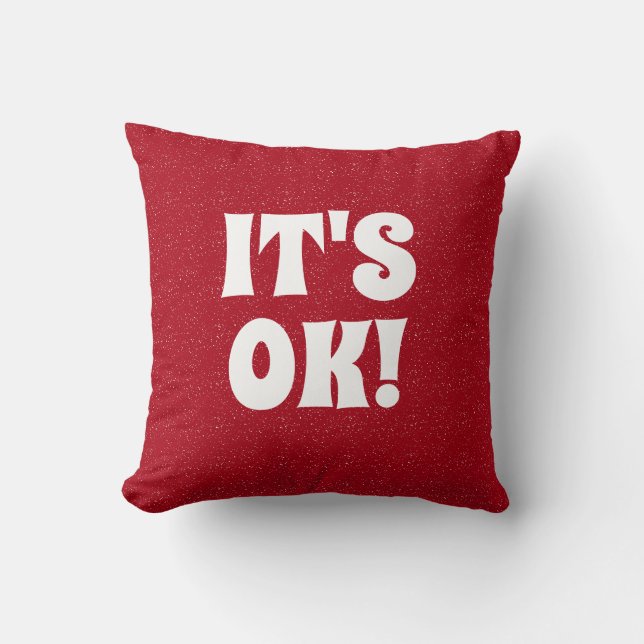 Coussin rouge blanc typographie cool drôle mignon rétro gr (Recto)