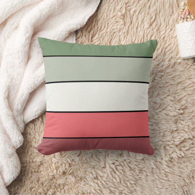 Coussin Rouge Blanc Vert de Noël sur papier texturé (Couverture)