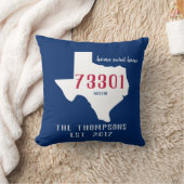 Coussin Rouge bleu de ville du Texas de code postal de (Couverture)