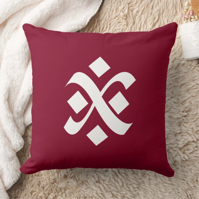 Coussin Rouge bordeaux Uniforme Boho massif (Couverture)
