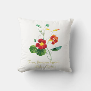 Coussin rouge botanique minimaliste vintage pour elle