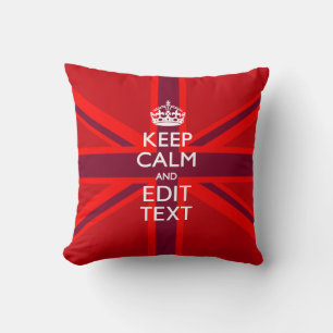 Coussin Rouge Bourgogne Gardez Le Calme Votre Texte Union 