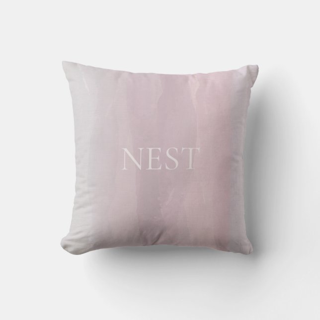 Coussin Rouge Clair Aquarelle Horizon (Recto)