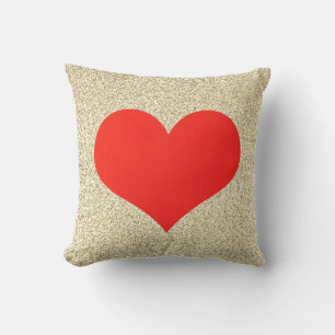 Coussin Rouge Coeur mignon Mariage Gold Glittery Motifs