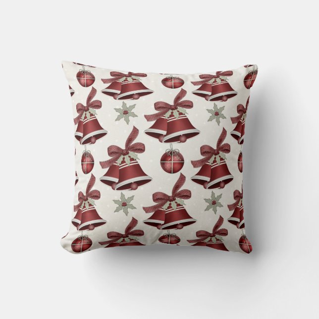 Coussin rouge d3 de vacances de Noël de Bells de (Recto)