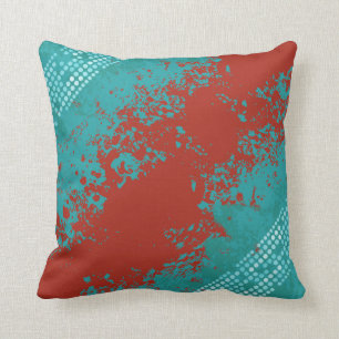 Coussin rouge de brun d'aqua de jet de mer