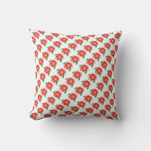 Coussin rouge de fleur (Recto)