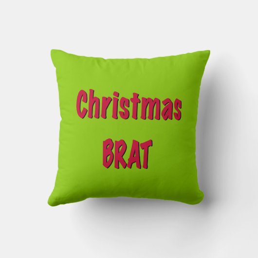 Coussin Rouge de Noël et Vert Brat  (Verso)