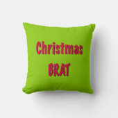 Coussin Rouge de Noël et Vert Brat  (Recto)