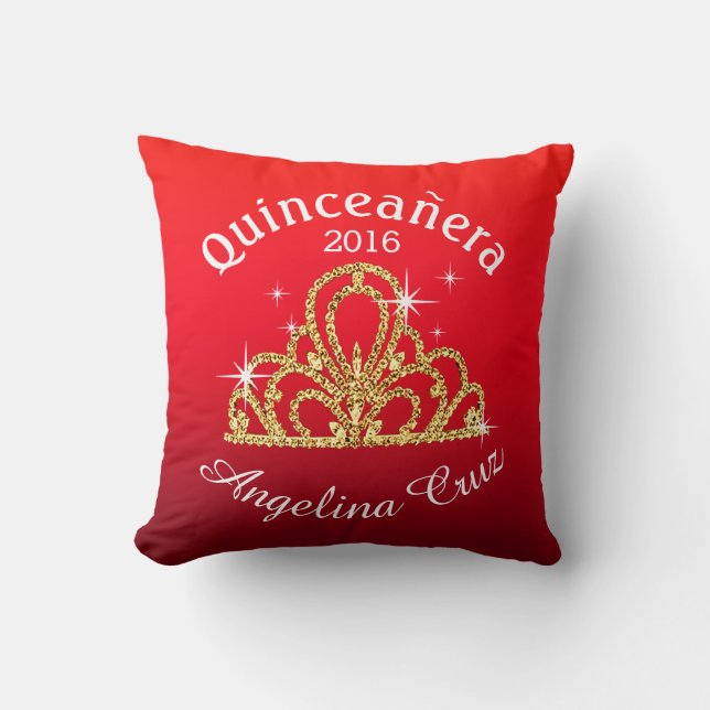 Coussin Rouge d'ombre de Bokeh Bling | de diadème de (Recto)
