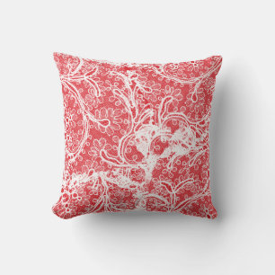 Coussin rouge et blanc