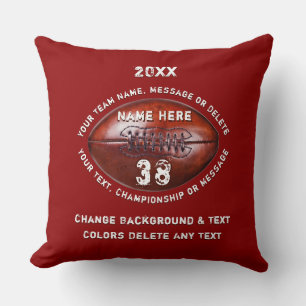 Coussin Rouge et blanc, Dons de football ou votre couleur,