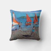 Coussin Rouge et blanc navigue Abersoch (Verso)