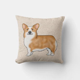 Coussin Rouge Et Blanc Pembroke Welsh Corgi Cute Chien Des