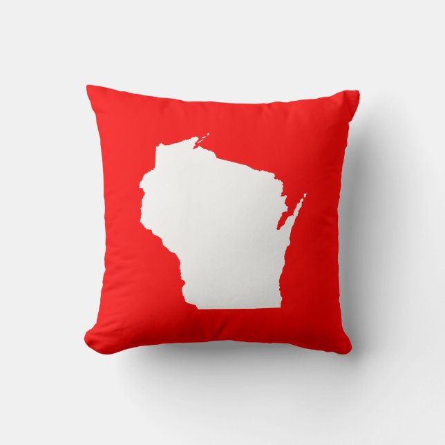 Coussin Rouge et Blanc Wisconsin (Recto)