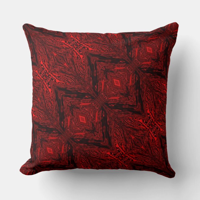 Coussin Rouge et forte trace noire, formes et zigzag? (Recto)